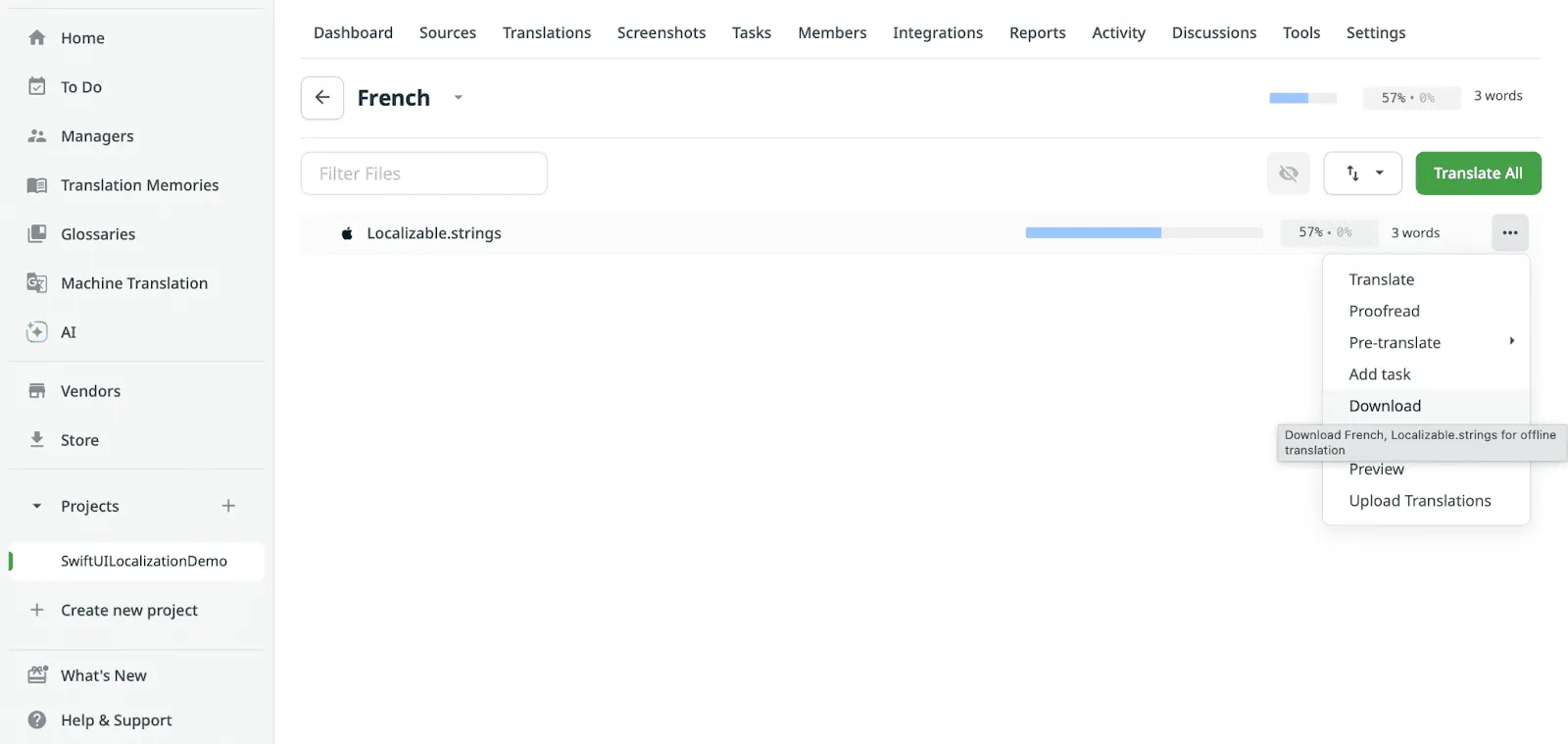 iOS app localization in Crowdin