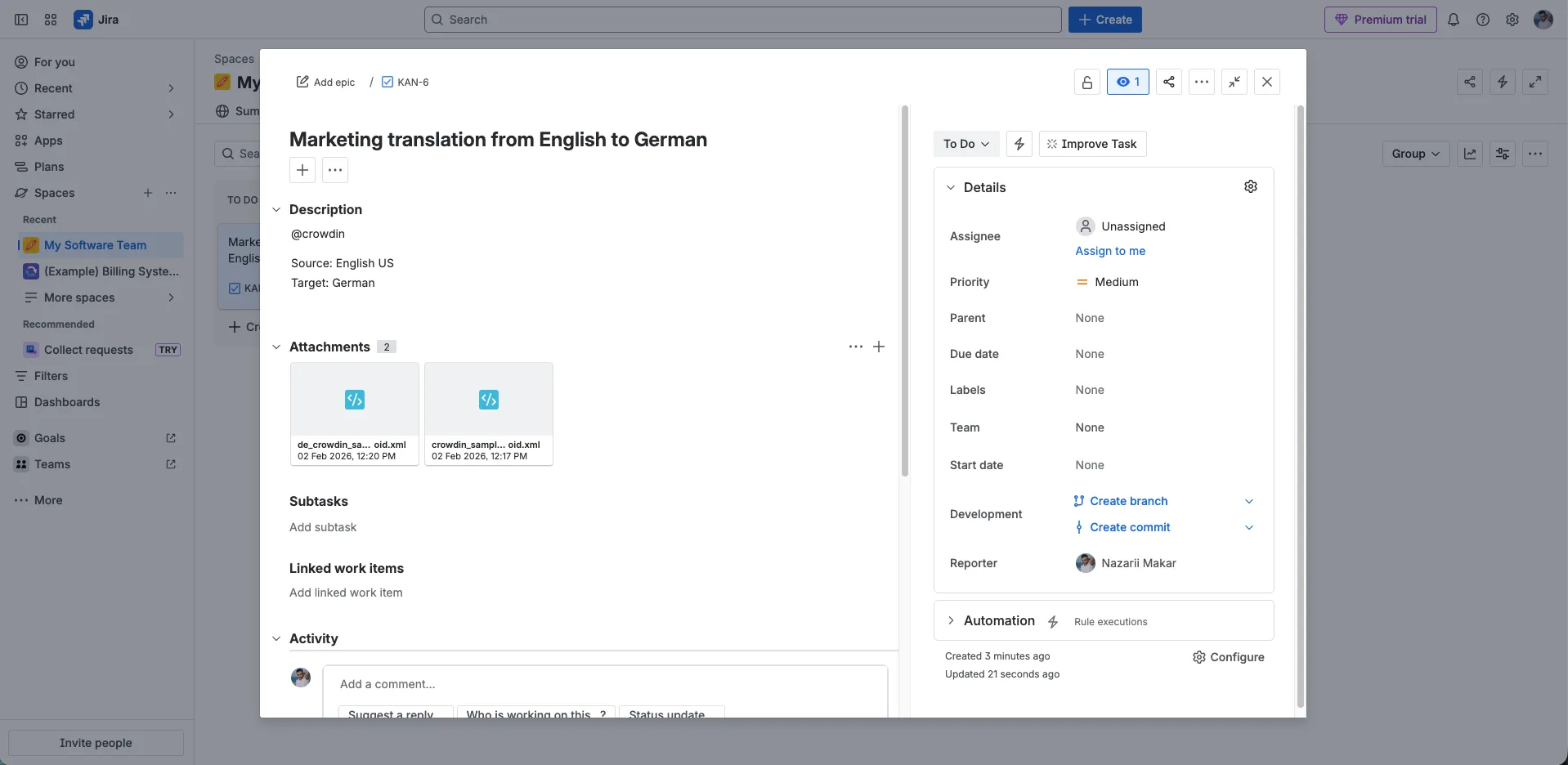 n8n integration with Crowdin